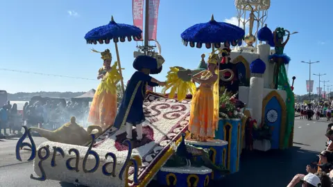 BBC An Aladdin themed float from the 2024 parade. 
