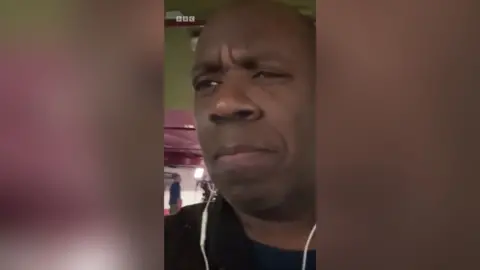 BBC Clive Myrie speaks from bomb shelter.