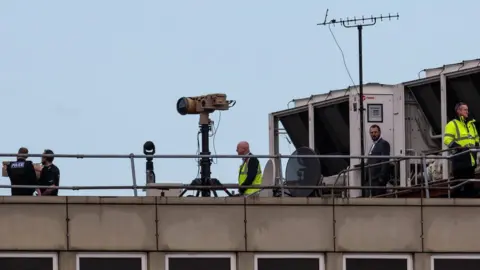 Getty Images Anti-drone equipment at Gatwick