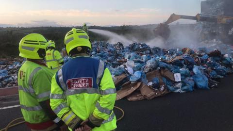 Vapes are believed to have sparked a fire in the back of a lorry
