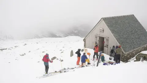 PA Media Skiers at the Lake District Ski Club on Raise, next to Helvellyn in the Lake District National Park