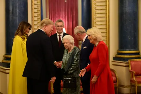 Reuters Donald and Melania Trump meet the Queen, alongside Prince Charles and the Duchess of Cornwall at Buckingham Palace