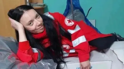 Viktoria Yaryshko in her Red Cross uniform