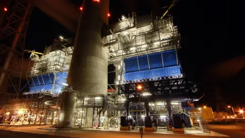 Edf West Burton at night