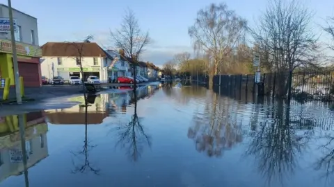 Oxford City Council A deserted Abingdon Road submerged under floodwaters