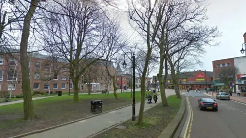 Google Wrexham Guildhall and town centre