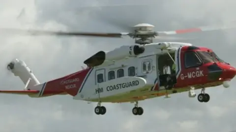 BBC HM Coastguard helicopter