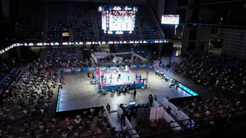 Carlos Herrera The boxing ring at Alexis Argüello gymnasium in Managua, Nicaragua