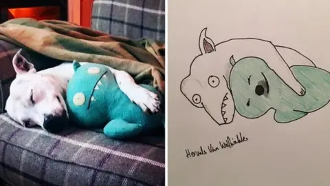 Hercule Van Wolfwinkle Cartoon of a dog