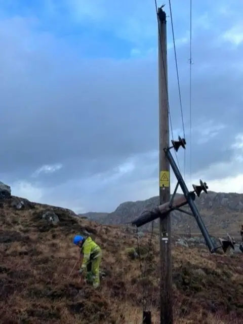 SSEN Distribution Storm damage in Rhiconich