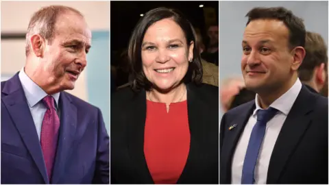 Getty Images/PA Media Michael Martin, Mary Lou McDonald and Leo Varadkar