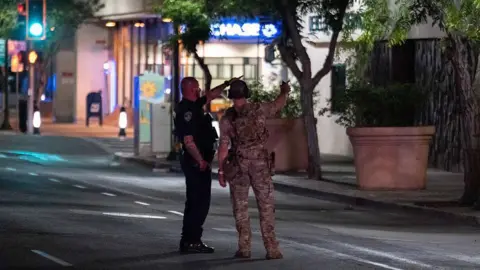 Police outside a Chase Bank