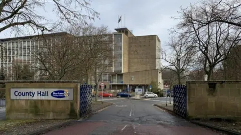 Durham County Council's head office. It is a large, seven-storey building made of concrete.