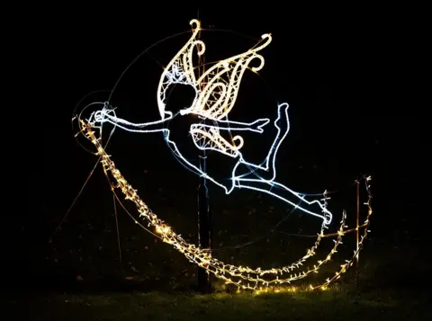 Sunderland City Council An illuminated fairy against the night sky.