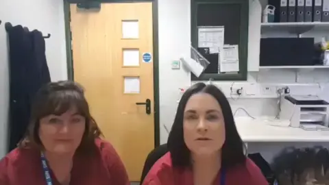 Elin James and Rhian William, respiratory nurse specialists at the Royal Glamorgan