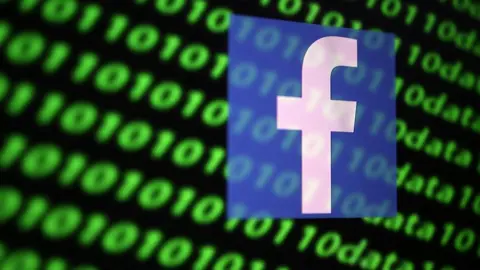 Reuters The Facebook logo and binary cyber codes.