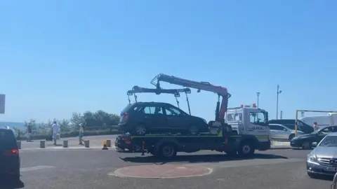 BCP Council Car being towed away in Bournemouth