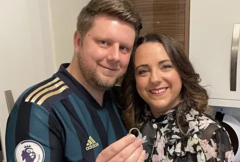 North Tyneside Council James Ross with wife Lara and his wedding ring