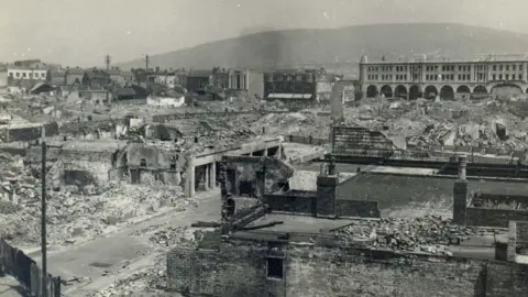 West Glamorgan Archives 1941 bomb damage in Swansea