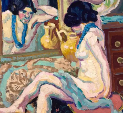 Johannes Stoll/ Belvedere Nude Looking in the Mirror, by Helene Funke