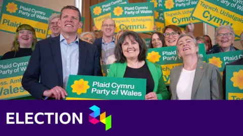 BBC Plaid Cymru leader Rhun ap Iorwerth  during the launch of the party's general election campaign in Bangor