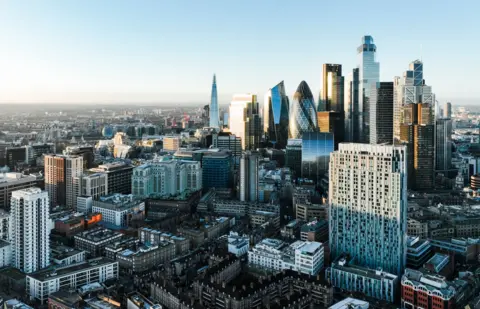 Getty Images City of London pictured from above