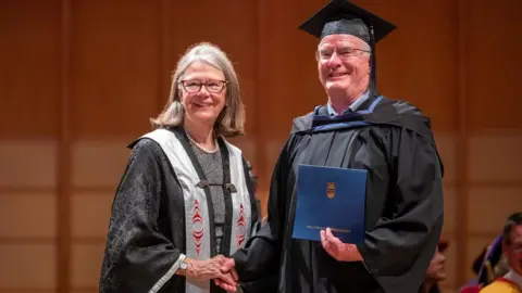 UBC Arthur Ross receiving his degree on Thursday at UBC's commencement ceremony