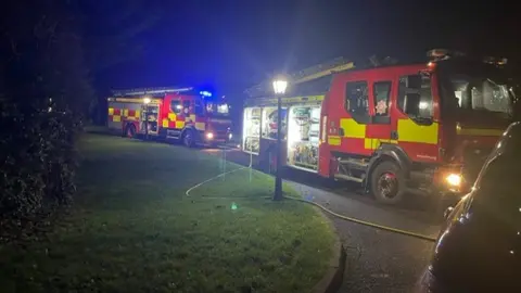 Sarah McKeown Fire engines outside Sarah McKeown's home