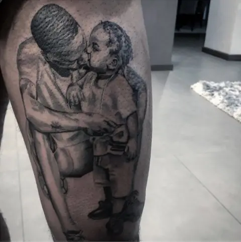 Gabriel Maniak Raheem Sterling's tattoo of himself and his son