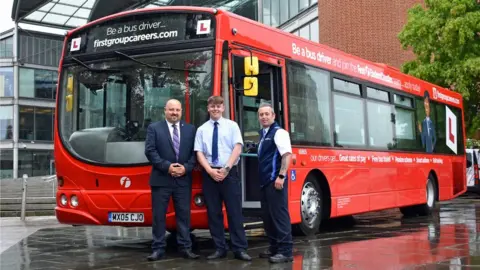 First eastern Counties Chris Speed Head of Operations (left) Anthony Yallop and training officer, Tom McGregor