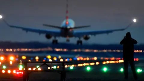 Getty Images A plane lands in the US