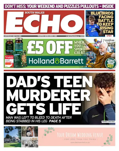 Media Wales Front page of South Wales Echo