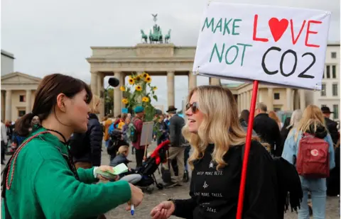 Reuters Climate strike protesters in front of the Brandenburg Gate