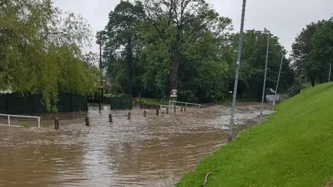 North Wales Police Flint Brook flooded