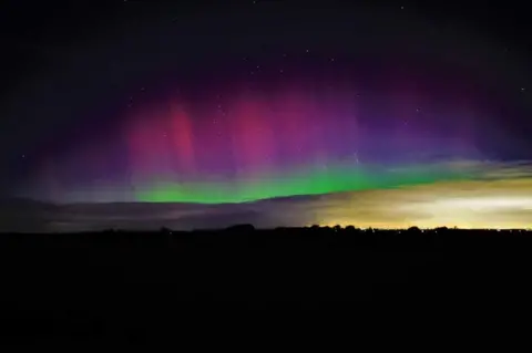 Darrian Fearn Aurora borealis over Beeley Moor in Derbyshire