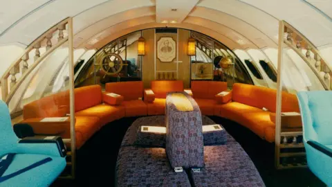 Qantas Heritage Collection The Captain Cook Lounge from an early Boeing 747