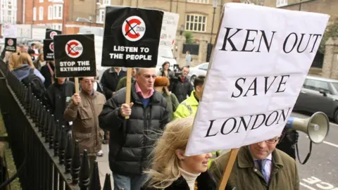 AFP/Getty Images Demo against western extension of low emission zone