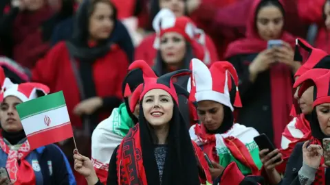 Getty Images Female Persepolis fans at Azadi stadium - 10 November