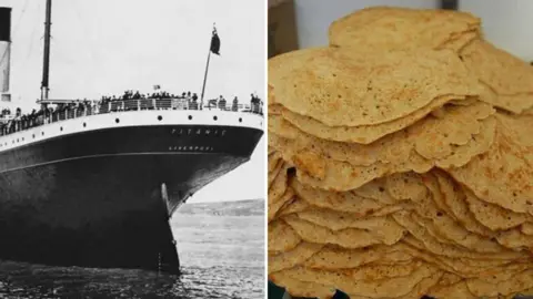 BBC The Titanic and a stack of oatcakes