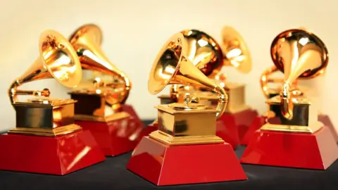 Getty Images A collection of Grammy Awards