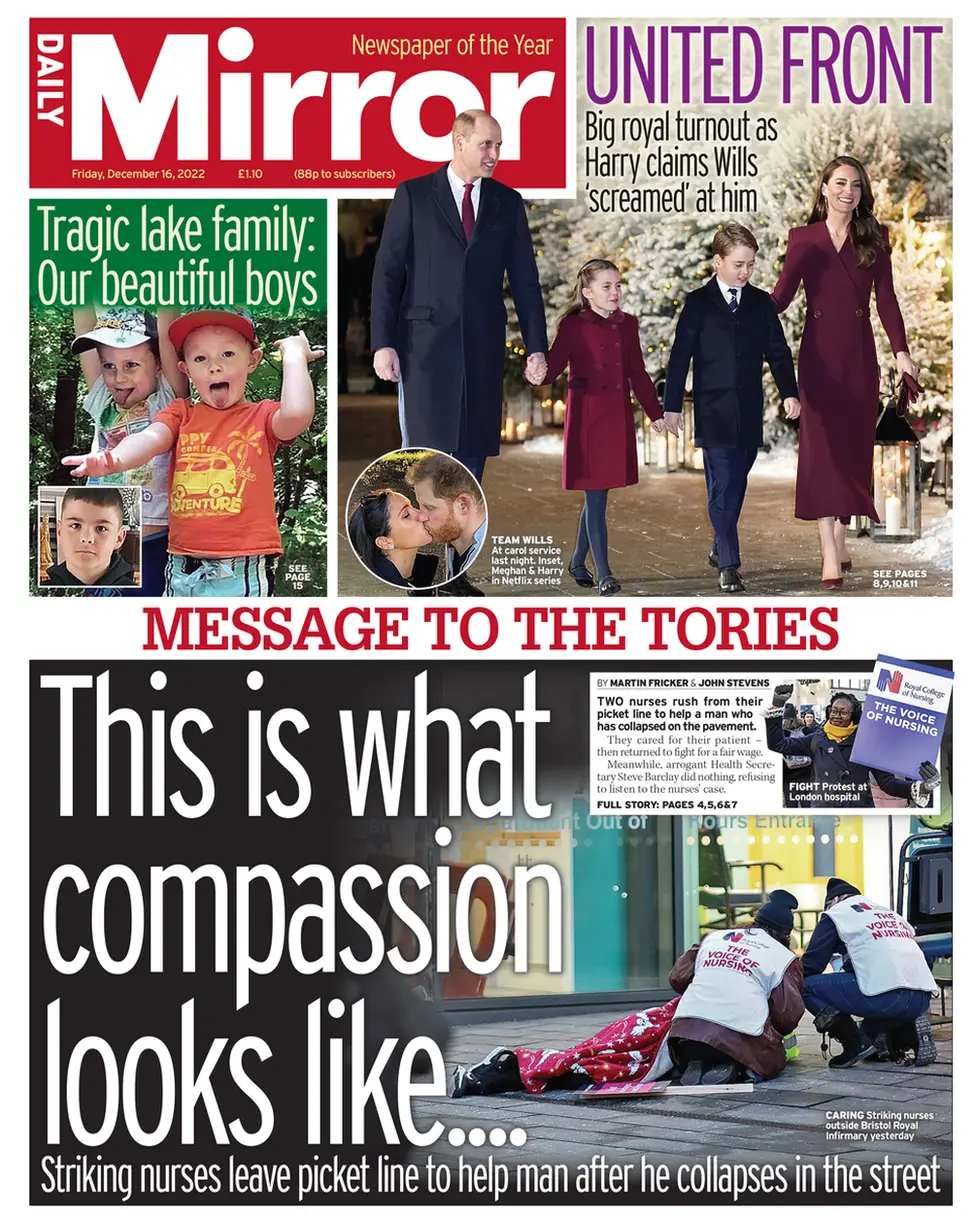 The Mirror front page