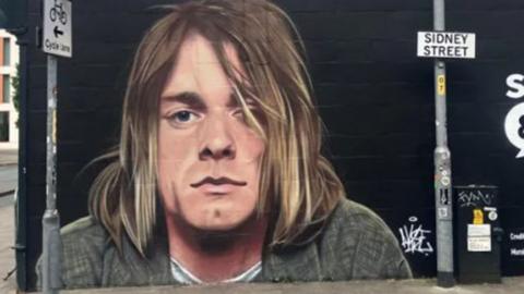 Mural of Kurt Cobain in Manchester