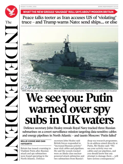  Putin warned over spy subs in UK waters”.