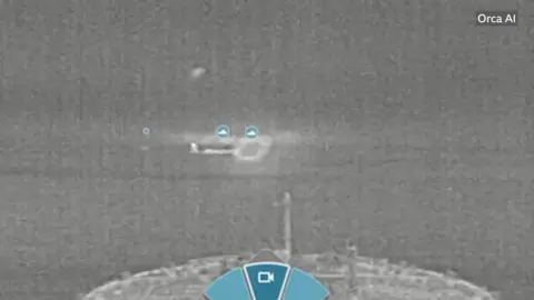 A thermal imaging camera clip captures an detonation  aft  a collision of 2  ships