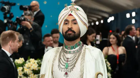Diljit Dosanjh attends the 2025 Met Gala Celebrating "Superfine: Tailoring Black Style" at Metropolitan Museum of Art on May 05, 2025 in New York City.
