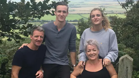 John Chapman with son Spencer, wife Tarnia and daughter Fern