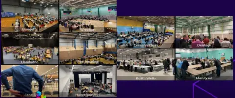 A still image of videos of counts in north, mid and west Wales 