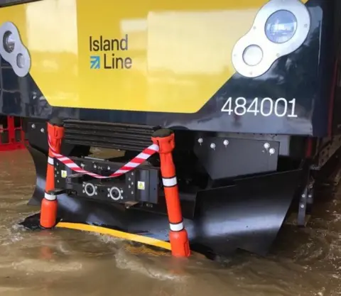 SWR A train in Ryde St Johns Road depot