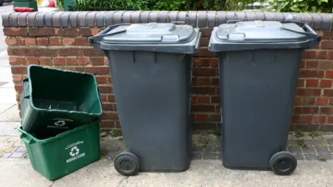 BBC Recycling boxes and wheeled rubbish bins