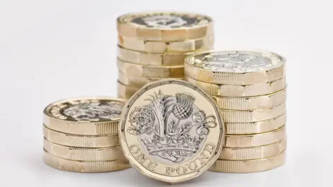 The Royal Mint Stacks of 12-sided £1 coins